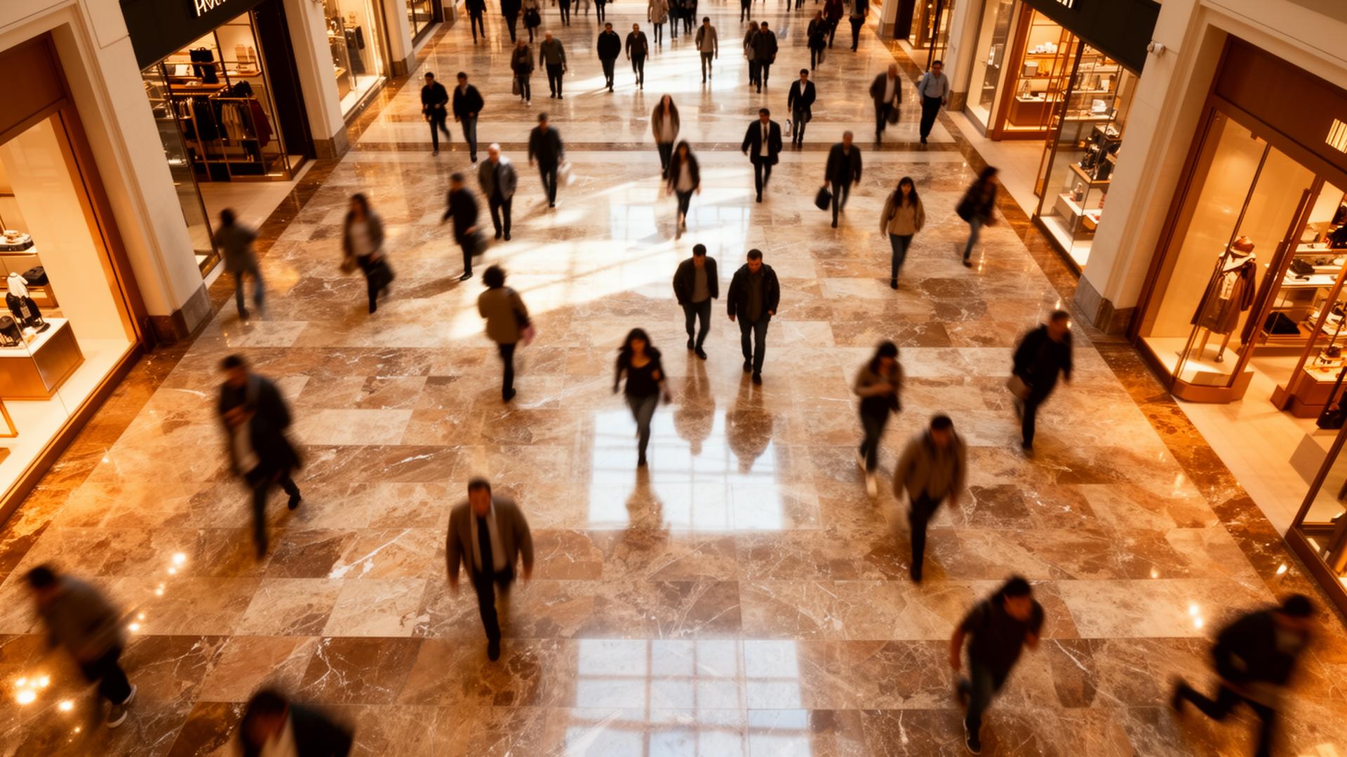 Mall foot traffic flow visualization